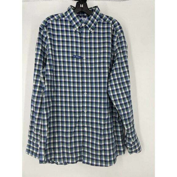 Southern Tide Other - Southern Tide Classic Fit Checkered Collard Blue Green Button Shirt